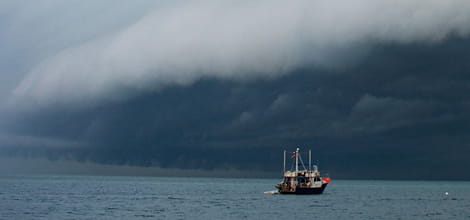 Boat in a storm
